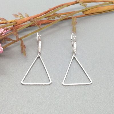 earrings - simetrico 3 - triangle - silver