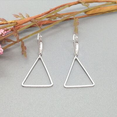 boucles d'oreilles - simetrico 3 - triangle - argent