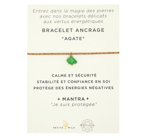 Bracelet Ancrage Agate | bracelet énergétique | bracelet en pierre | bijou de lithothérapie | or gold filled 14k