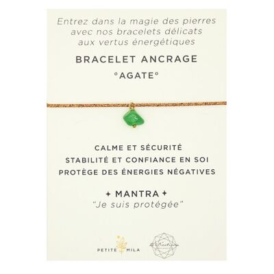 Bracelet Ancrage Agate | bracelet énergétique | bracelet en pierre | bijou de lithothérapie | or gold filled 14k