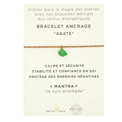 Agate Anchor Bracelet | energy bracelet | stone bracelet | lithotherapy jewel | 14k gold filled