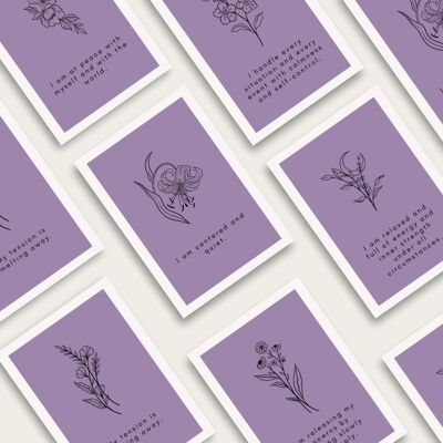 Tarjetas de afirmación calmantes en Dusty Purple Descarga digital