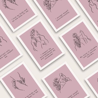 Selbstliebe-Affirmationskarten in Blush Pink Digitaler Download