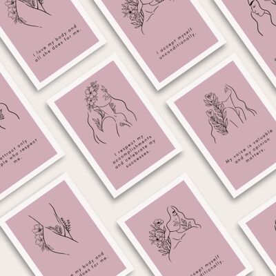 Tarjetas de afirmación de amor propio en Blush Pink Descarga digital