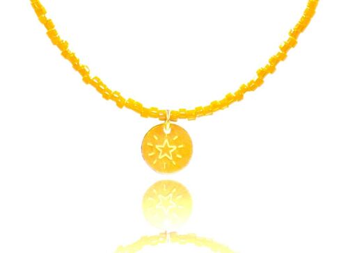 Yellow Miyuki 'Little Star' Necklace Kids