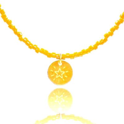 Yellow Miyuki 'Little Star' Necklace Kids