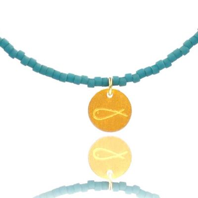Sea Blue Miyuki 'Little Fish' Necklace Kids