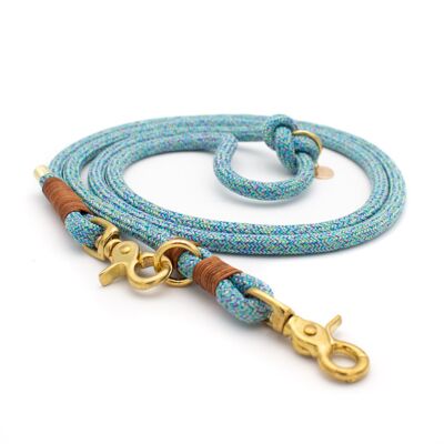 Dog leash Georgie - Mermaid x Cognac - 200cm