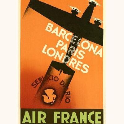 Air France / Zona rossa Barcellona - Parigi - Londra A325 - 30x40