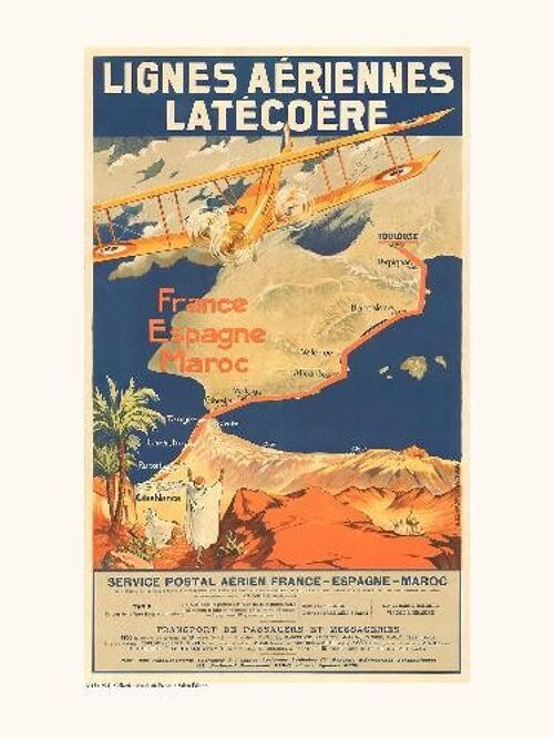 Air France / LATECOERE Affiche 1921 A315 - 30x40