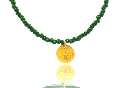 Green Japanese 'Little Eye' Necklace Kids