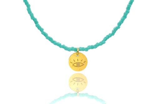 Light Blue Miyuki 'Little Eye' Necklace Kids