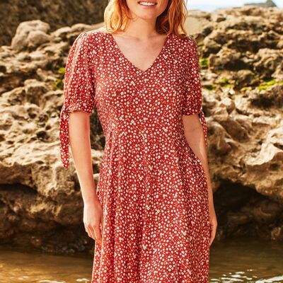 The Skater Dress - Stampa floreale in terracotta