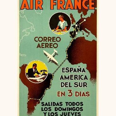 Air France / Espana America in 3 diapositive A298 - 30x40