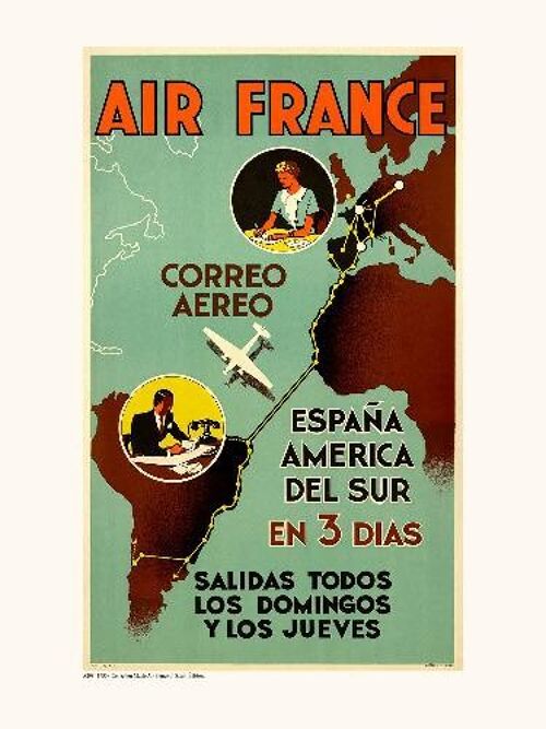 Air France / Espana America en 3 dias A298 - 40x50