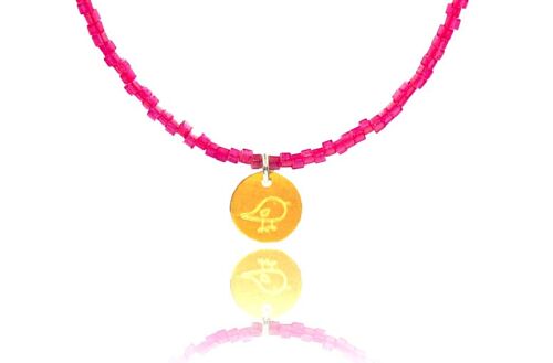 Fuchsia Miyuki 'Little Bird' Necklace Kids