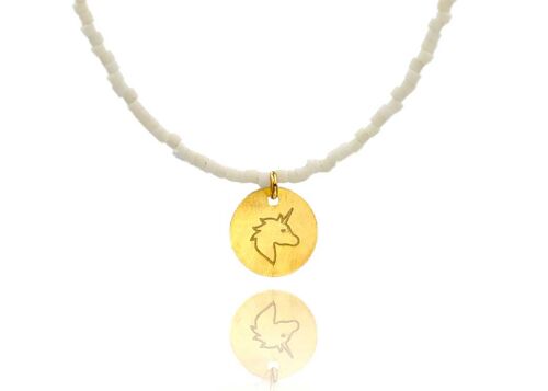 White Miyuki 'Unicorn' Necklace Kids