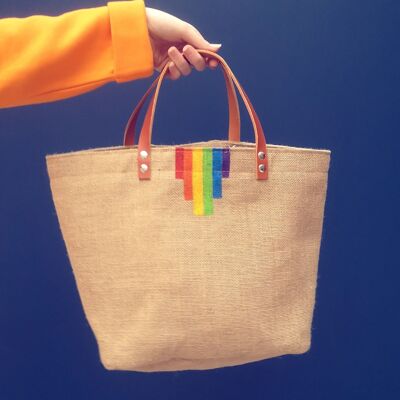 Bag, basket, rainbow tote