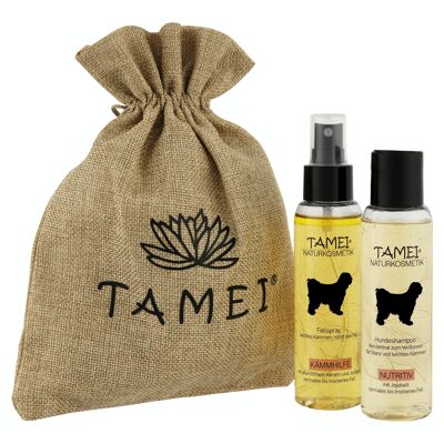 Gift set jute, organic shampoo/organic coat spray with perfume