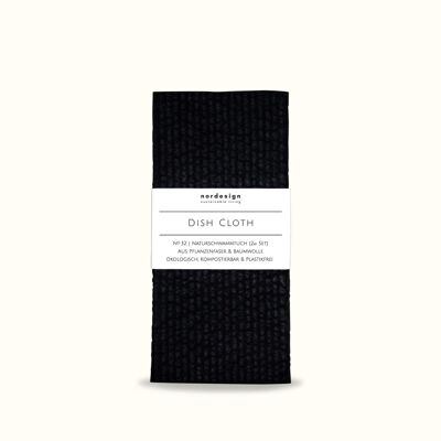 2x Dish Cloth Black (Naturschwammtuch)