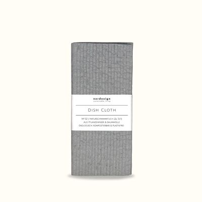 2x Dish Cloth Grey (tissu éponge naturel)