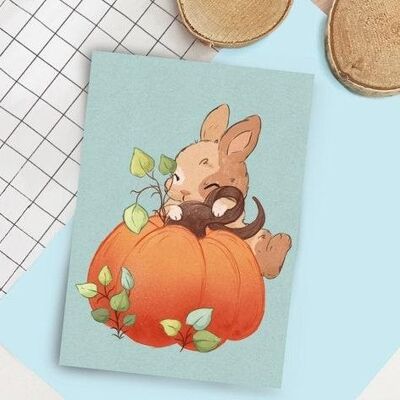 Pumpkin bunny -  Art Print