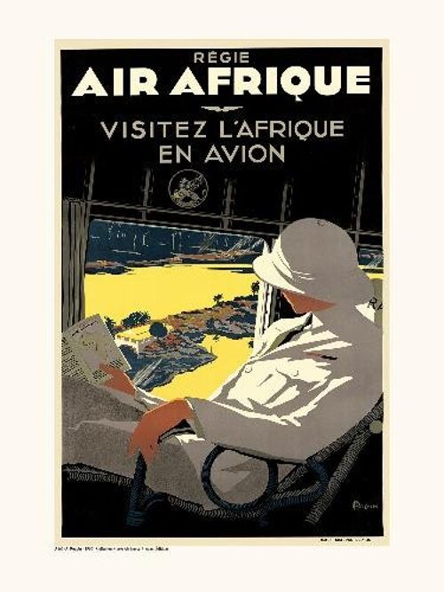 Régie Air Afrique / Visitez l ‘ Afrique en Avion A166 - 30x40