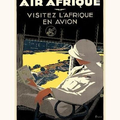 Régie Air Afrique / Besuchen Sie Afrika mit dem Flugzeug A166 - 30x40
