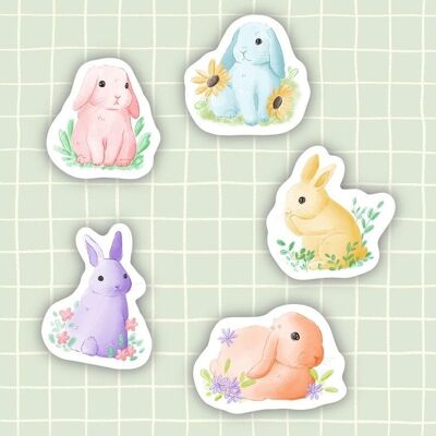 Pastel bunny sticker pack