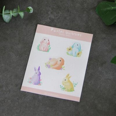 Pastel bunny mini sticker sheet