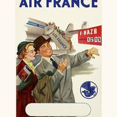 Póster de Air France / Anuncio de horarios A163