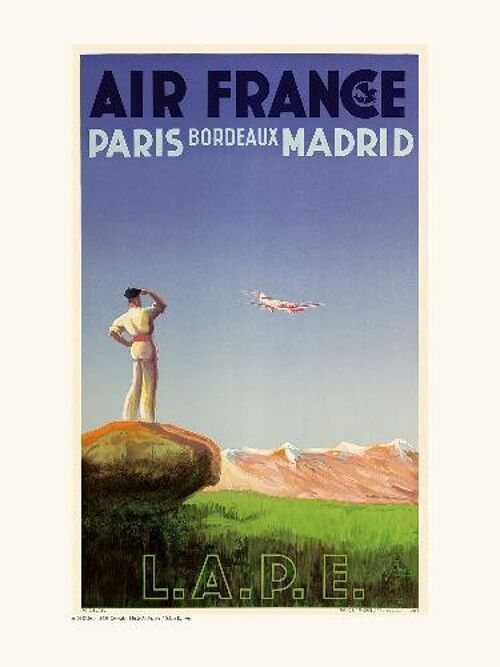 Air France / LAPE Paris -Bordeaux -Madrid A156 - 40x50