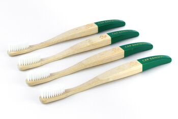 Brosse à dents adulte en bambou x4 poils souples 4