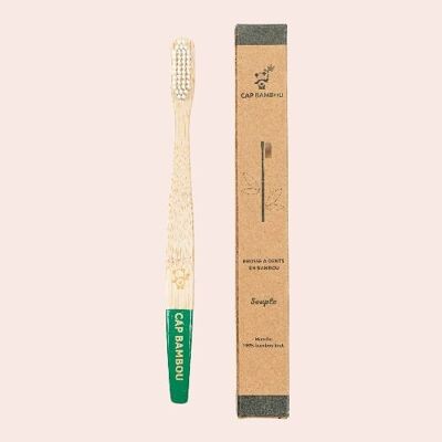 Brosse à dents en bambou pour adulte - poils souples