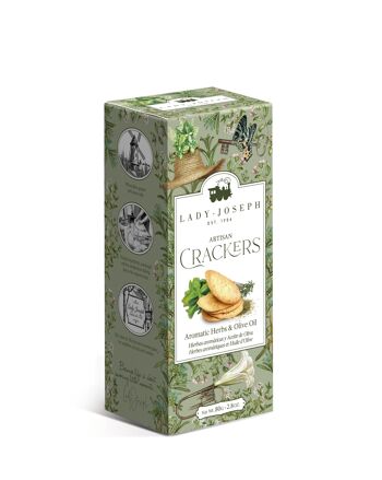 Crackers végétaliens artisanaux aux herbes de Provence et à l'huile d'olive extra vierge. 1