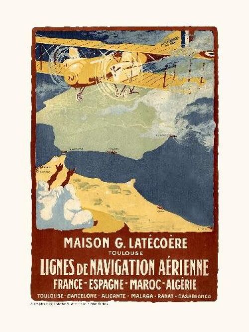 Air France / LATECOERE Affichette 1923 A1438 - 30x40