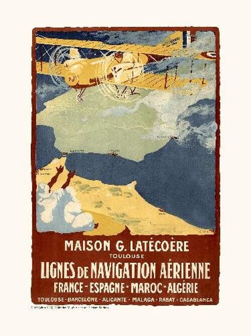 Air France / LATECOERE Affichette 1923 A1438 - 40x50