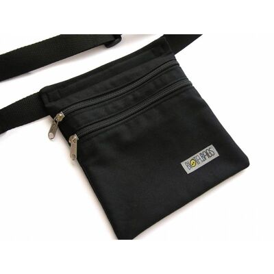 FLAT BELT BAG, BLACK HIP BAG