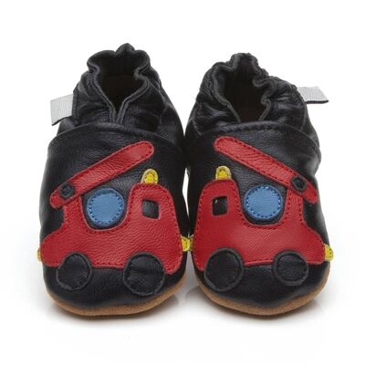 Zapatos de bebé de cuero suave Camión de bomberos