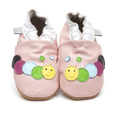 Soft Leather Baby Shoes Caterpillar Pink