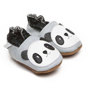 Chaussons Bébé Cuir Souple Panda 4