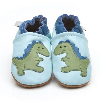 Chaussures bébé en cuir souple dinosaure 1