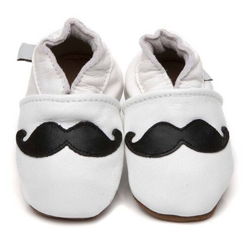 Soft Leather Baby Shoes Moustache