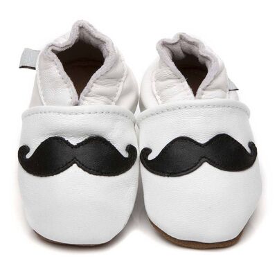 Soft Leather Baby Shoes Moustache