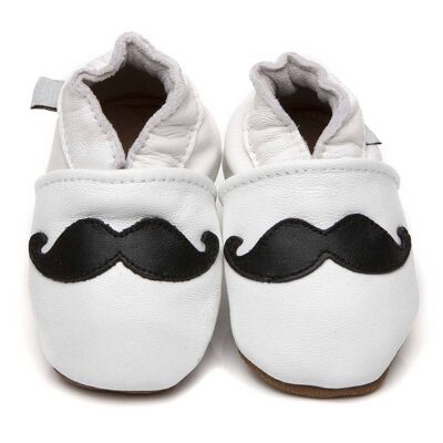 Chaussures bébé en cuir souple Moustache