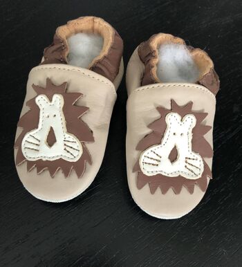 Chaussures de bébé en cuir souple Lion 1