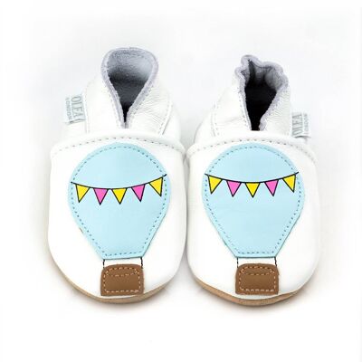 Chaussures bébé en cuir souple montgolfière