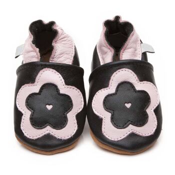 Chaussures bébé en cuir souple Big Flower 1