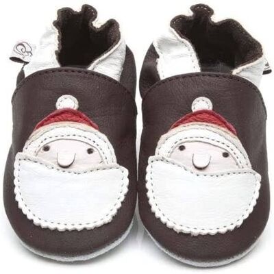 Zapatos de bebé de cuero suave Papá Noel