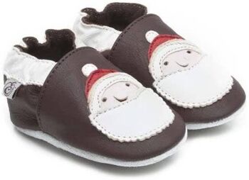 Chaussures de bébé en cuir souple Père Noël 2